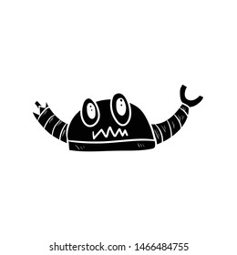 robot doodle icon vector hand drawing 