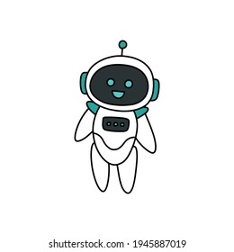 robot doodle icon, vector illustration