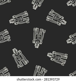 robot doodle seamless pattern background