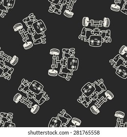 robot doodle seamless pattern background