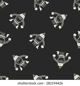 robot doodle seamless pattern background