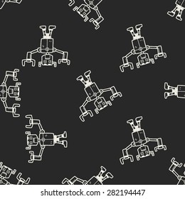 robot doodle seamless pattern background