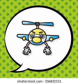 robot doodle, speech bubble