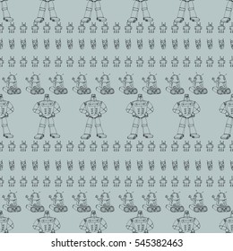 Robot doodles pattern.