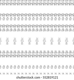 Robot doodles pattern.