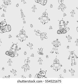 Robot doodles pattern.