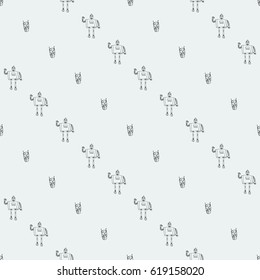 Robot doodles pattern.
