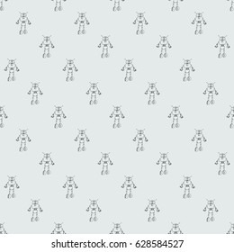 Robot doodles pattern.
