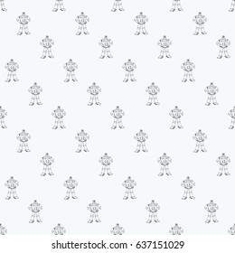 Robot doodles pattern.