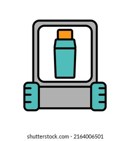 Robot Drinking Beverage Delivery Servant Icon Logo Concept