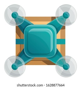 Robot drone delivery icon. Cartoon of robot drone delivery vector icon for web design isolated on white background