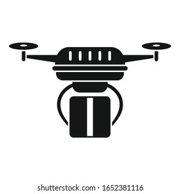 Robot-Drohne-Liefersymbol. Einfache Illustration der Vektorillustration für die Anlieferung von Robotern für Webdesign einzeln auf weißem Hintergrund