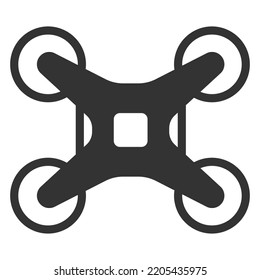 Robot drone, quadcopter - icon, illustration on white background, glyph style