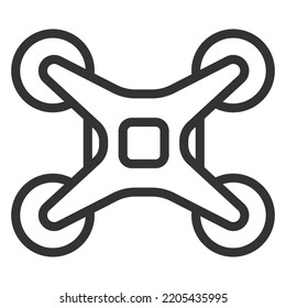 Robot drone, quadcopter - icon, illustration on white background, outline style