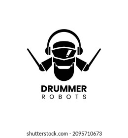 Robot Drummer is suitable as a logo or icon