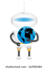 Robot with Earth in hands