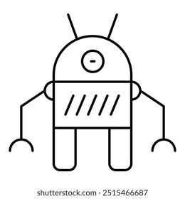 Robot Editable Line Icons. Green Technology, Net Zero, Carbon Neutral and Environmental Sustainability Concept in Minimal Style. Thin Outline Icons Collection