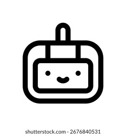 Robô. Ícone de vetor de traçado editável.