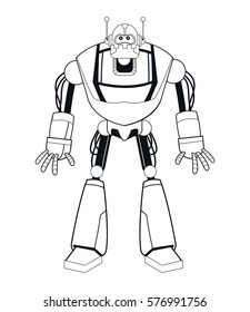 robot electric mechanical thin line