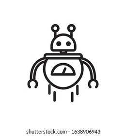 robot electronic character artificial machine vector illustration linear design
