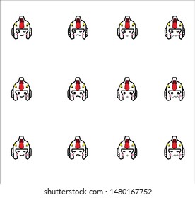 robot emoticon or smile icon for user interface