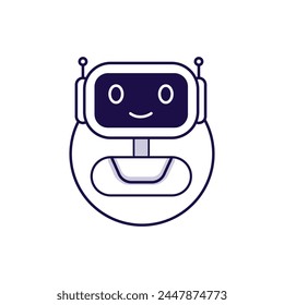 Robot emotion element. Digital assistant avatar. Chatbot character head with  feelings.  Digital assistant. Icon vector. 