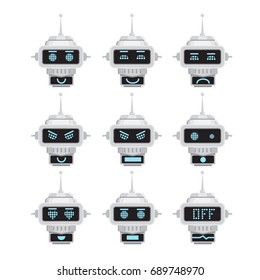 Robot emotion. Emoji Illustrations. Vector illustration.