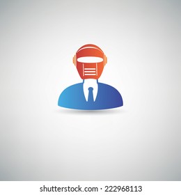 Robot employee symbol,clean vector