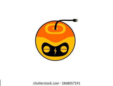 Robot energy proves that this image gives the impression of a circular robot that appears out of a cable from the top of its head with sleeping eyes giving a sign that the energy contained in a robot