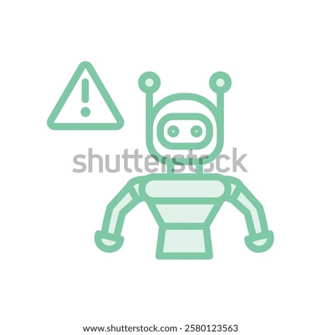Robot Error duotone line icon, editable vector icon, pixel perfect, illustrator ai file 