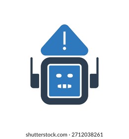 Símbolo de signo de icono de error de robot