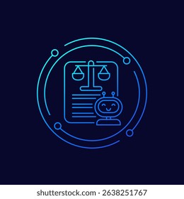 robot ethics icon in linear design