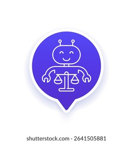 robot ethics line icon, vector design