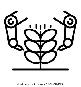 Robot extract plant icon. Outline robot extract plant vector icon for web design isolated on white background