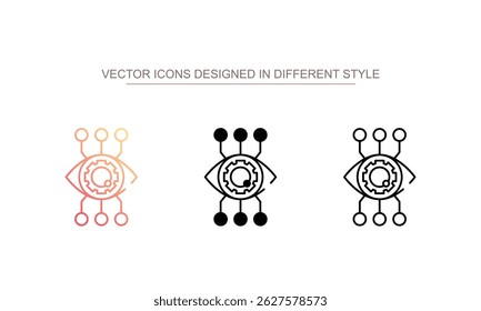 Diseño de icono de ojo de robot con fondo blanco