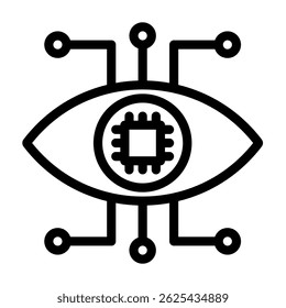 Robot eye icon line style transparent