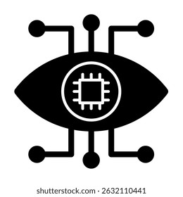 Robot eye icon solid style illustration