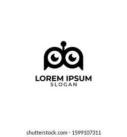 robot eye talk logo design, monogram logo