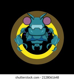 A robot face design, vector illustration of character cartoon. Art set to icon and logo. 