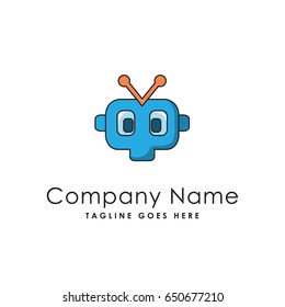 robot face icon logo template