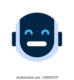 Robot Face Icon Sad Face Dissappointed Emotion Robotic Emoji Vector Illustration