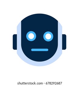 Robot Face Icon Shocked Face Emotion Robotic Emoji Vector Illustration