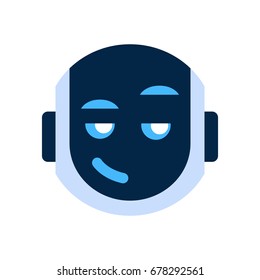 Robot Face Icon Smiling Face Emotion Robotic Emoji Vector Illustration