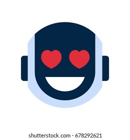 Robot Face Icon Smiling Face Emotion Robotic Emoji Vector Illustration