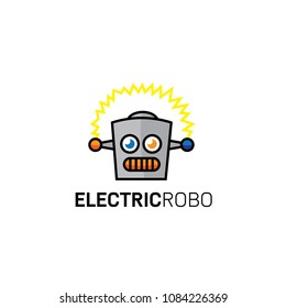 robot face logo design