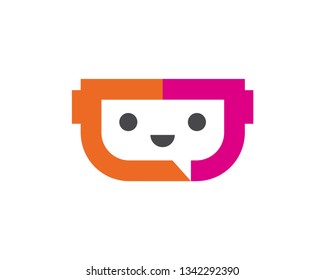 Robot Face Logo Template, Icon, Symbol - Vector