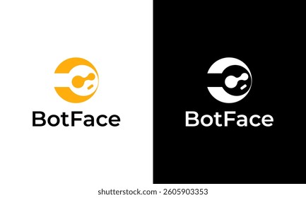 Robot face technology app icon logo design for company