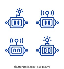 Robot face vector outline icon