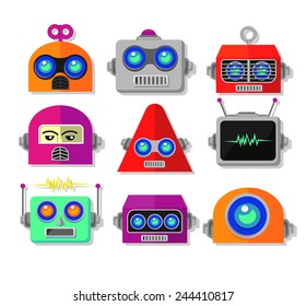 Robot Face Vector Set