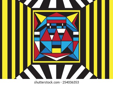 Robot face,computer virus illustration